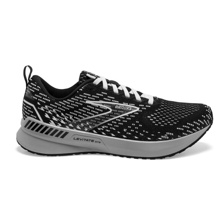 Brooks Womens Levitate Gts 5 Springy Road Running Shoes - Black/Grey/White (091348-TFV)